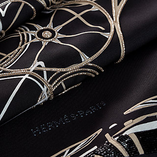 Complication Equestre embroidered scarf 90 - Black | Hermès Finland